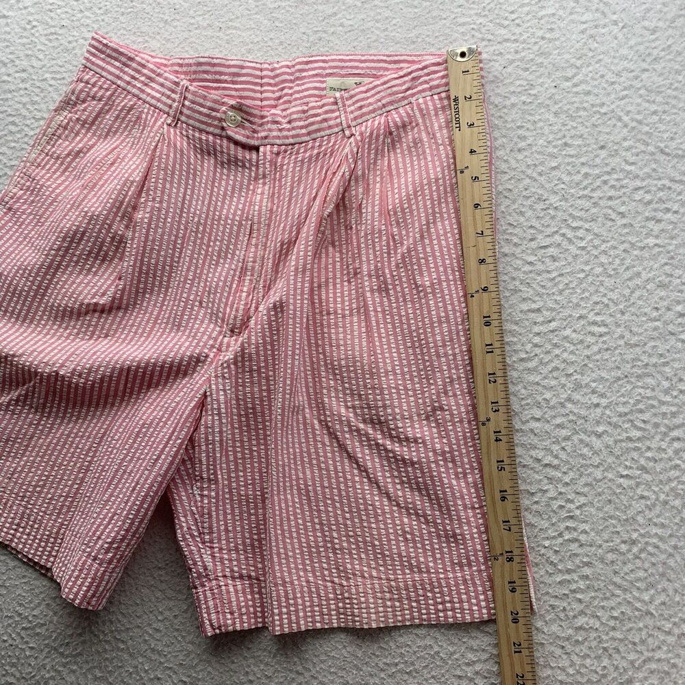 VTG Fairway & Green Seersucker Shorts Mens 36 (Tag 35) 8" Pink White Golf Preppy - Picture 4 of 8
